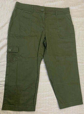 🍏🍏🍏 TRIBELLA WOMENS CARGO CAPRIS PANTS SIZE 10 🍏🍏🍏